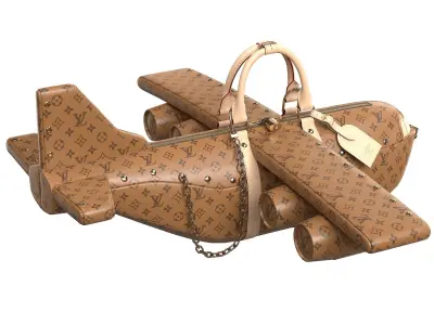 Louis Vuitton LV Airplane Light Brown Bag by Virgil Abloh Low-poly 3D model