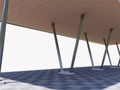 bus station Low-poly 3D model