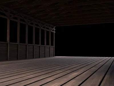 Wood Bridge Low-poly 3D model