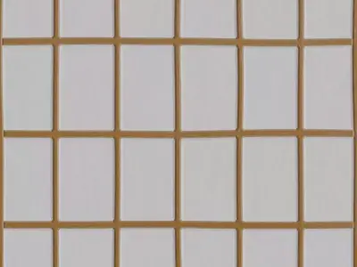 Modern White Plaster Square Tiles with Gold Grout PBR Seamless Texture