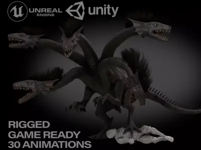 Hydra Low-poly 3D model