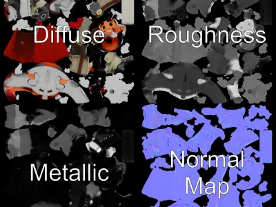 Charming Knight Rigged and Animated Character Model for Games Low-poly 3D model