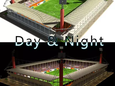 Stadium Level 4 Day-Night Low-poly 3D model