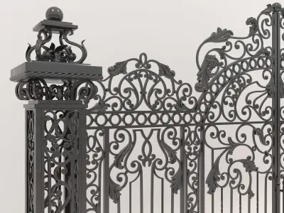 Classic European style Mansion Gate 6 3D model
