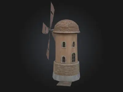Windmill Structure  Classic Design for Historical and Fantasy  3D model