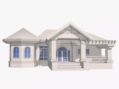 3D House Low-poly 3D model