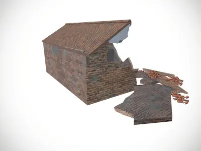 Destroy Brick House Low-poly 3D model