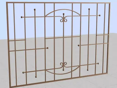Iron window grate 3D model 3D model
