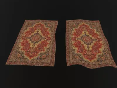 Persian Carpet Design 3D Model Low-poly 3D model