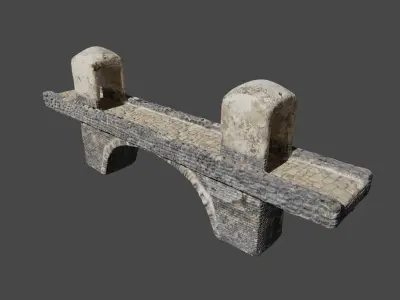 Medieval Bridge Free 3D model