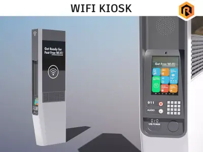 WiFi Kiosk Low-poly 3D model