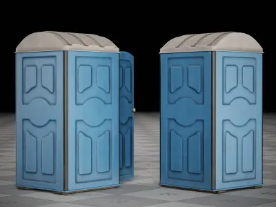 Street Portable Bio Toilet Game 3D Low-poly Low-poly 3D model