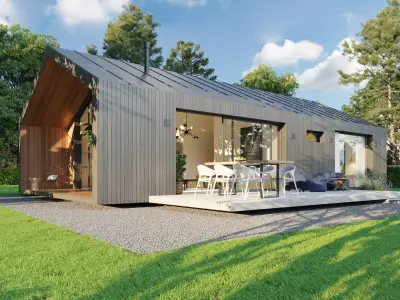 Modern Barn House 3D Exterior Rendering 3D model