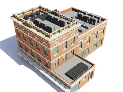 Brick Building 3D Model 3D model purchase