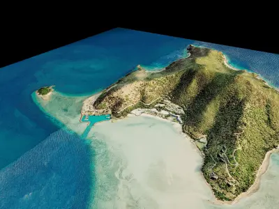 Hayman Island full 3d model terrain Low-poly 3D model