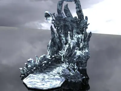 Crystal cliff Rocks 3 3D model