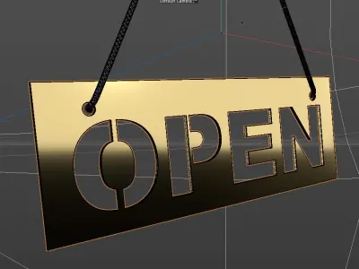 Open door  lable Free 3D model