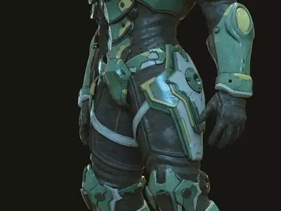 Futuristic Soldier Combat Suit Low-poly 3D model