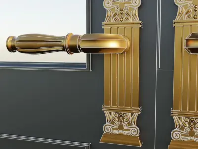 Premium wooden door 3D model