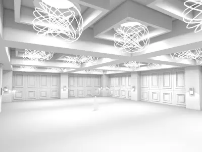 Architectural drawing for meeting in hotel 3D model