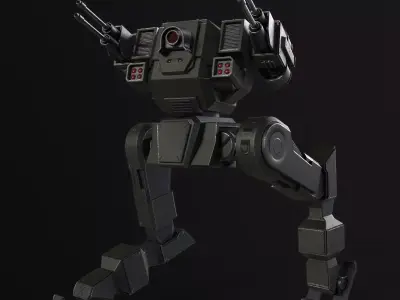Military Mech PBR Low-poly 3D model