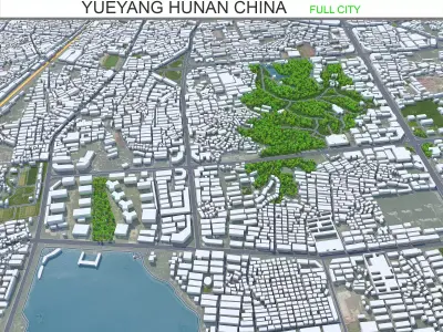 Yueyang Hunan China 20km Low-poly 3D model