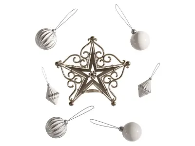 Set of Christmas tree decorations 3D model