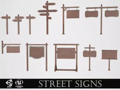 Medieval Street Signs 3D Model Pack