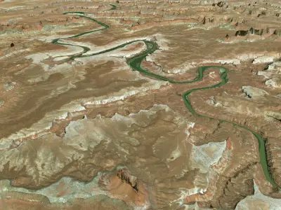Canyonlands satellite utah river 3D model