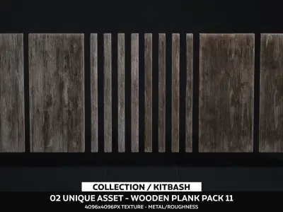 Wooden Plank Pack Vol 11 Low-poly 3D model