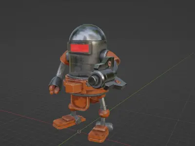 Robot Character - 1 - Textured Low-poly 3D model