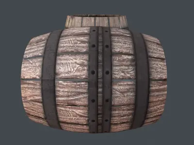 Barrel game-ready props Low-poly 3D model