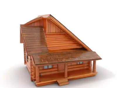 Rustic Log Cabin model pack Low-poly 3D model buy