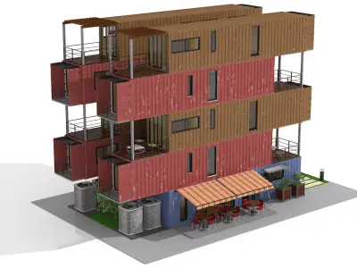 Container Residential Apartment Building  3D model