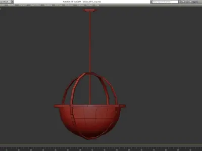 Globe Pendant Lights low poly 3d model Low-poly 3D model