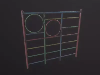 Soviet Oldschool Horizontal Bar 3D Model Low-poly 3D model