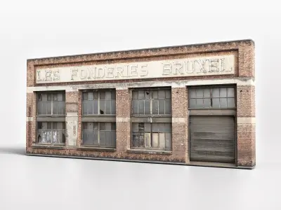 10 Old Building Collection Assets Low-poly 3D model