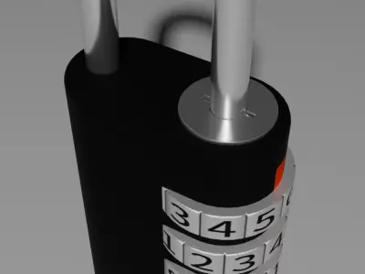 4 digits dial lock 3D model