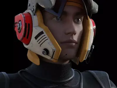 V-Wing Pilot Helmet 3D model