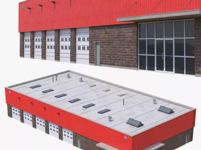 Industrial Building 16 Low-poly 3D model