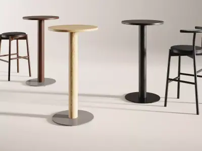 Kotan Round High Table 3D model