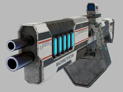 Sci Fi Machinegun Low-poly 3D model