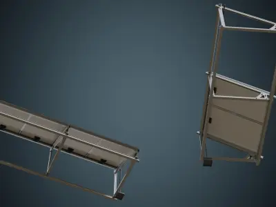 Solar Cell 1A Low-poly 3D model