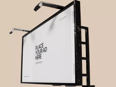 Advertising Billboard Panel Type B Low-poly 3D model