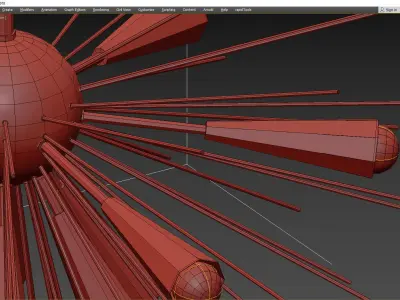 Sputnik Chandelier Low-poly 3D model
