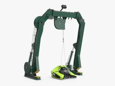  Marine Crane with Submarine 