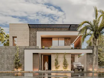 Modern Villa Design in KSA 3D model
