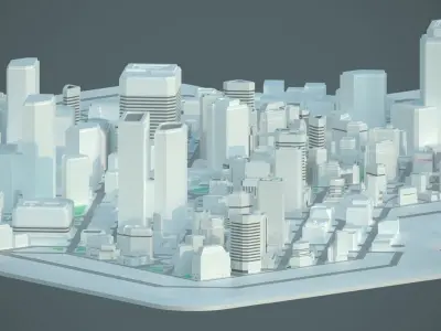 Mini City Blocks - 3ds Max Low-poly 3D model