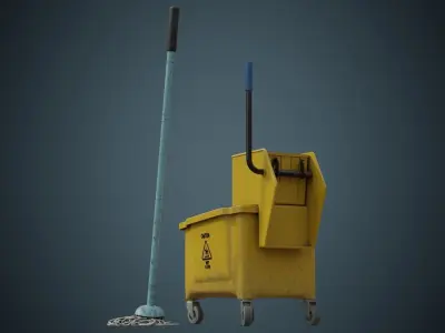 Mop Wringer 2B Low-poly 3D model