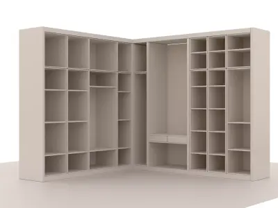 Modern Minimalist Wardrobe Interior Scene 3D model